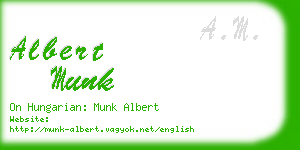 albert munk business card